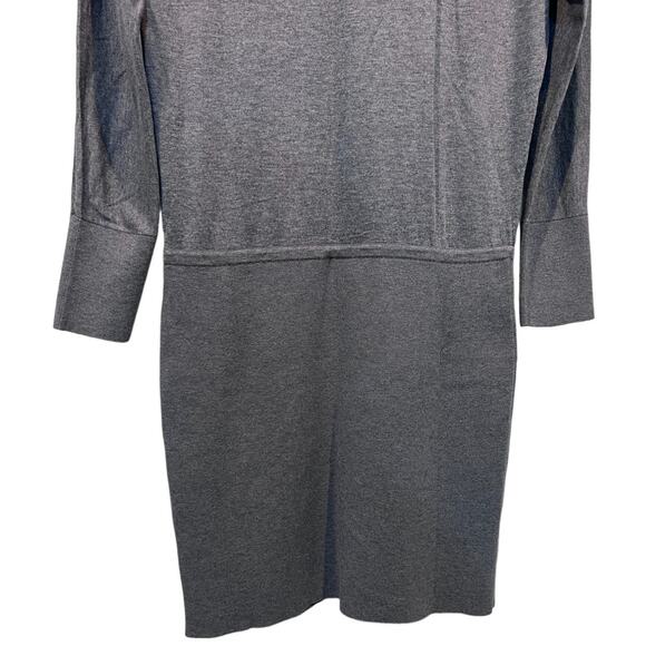 White House Black Market Womens Gray Mock Neck Fine Knit Sweater Dress Small - Picture 7 of 12